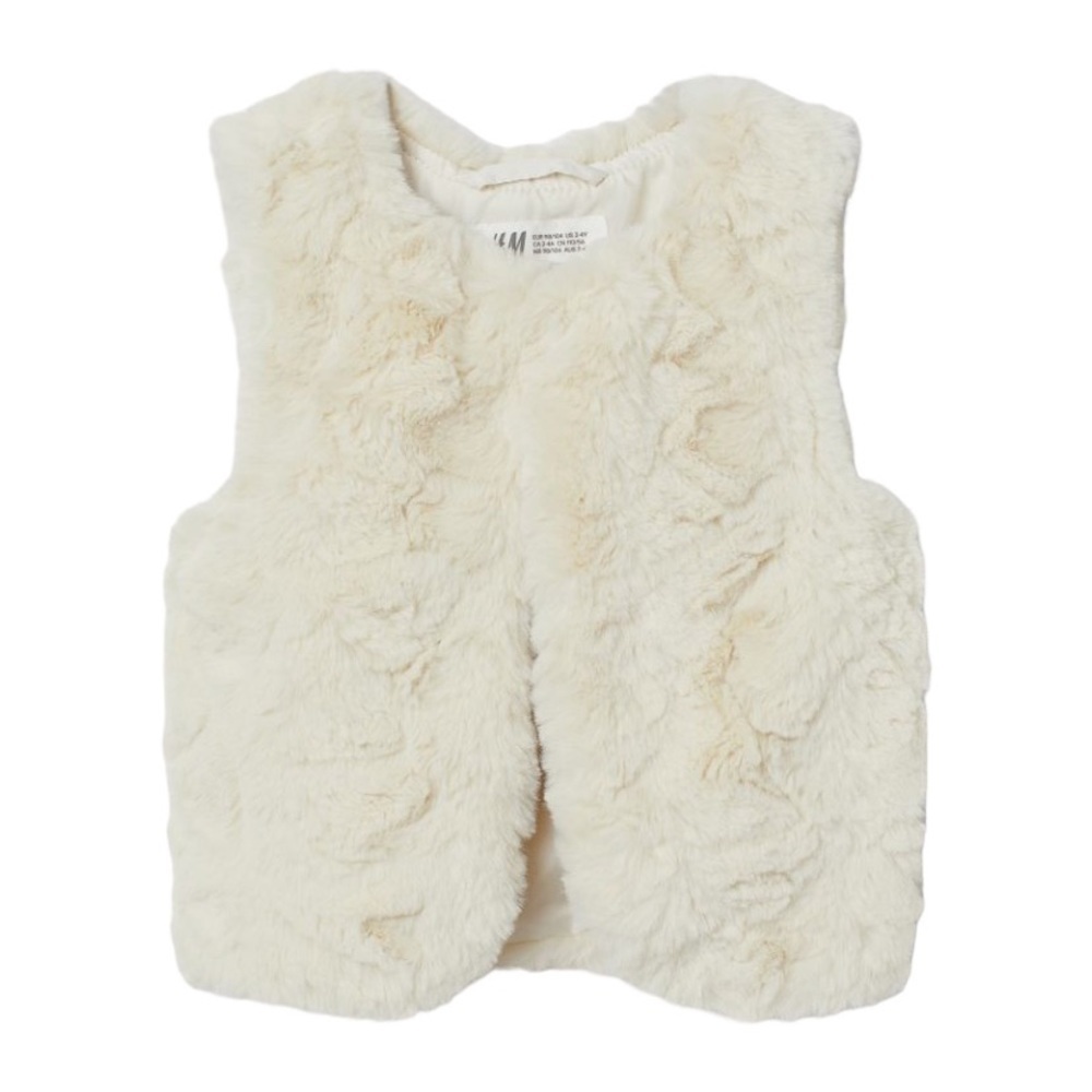 H&M‎ faux fur gilet vest little girls 2-3Y